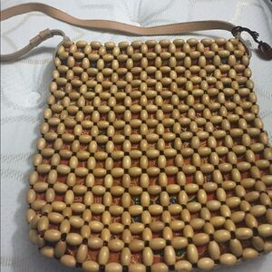 The SAK wood beaded purse